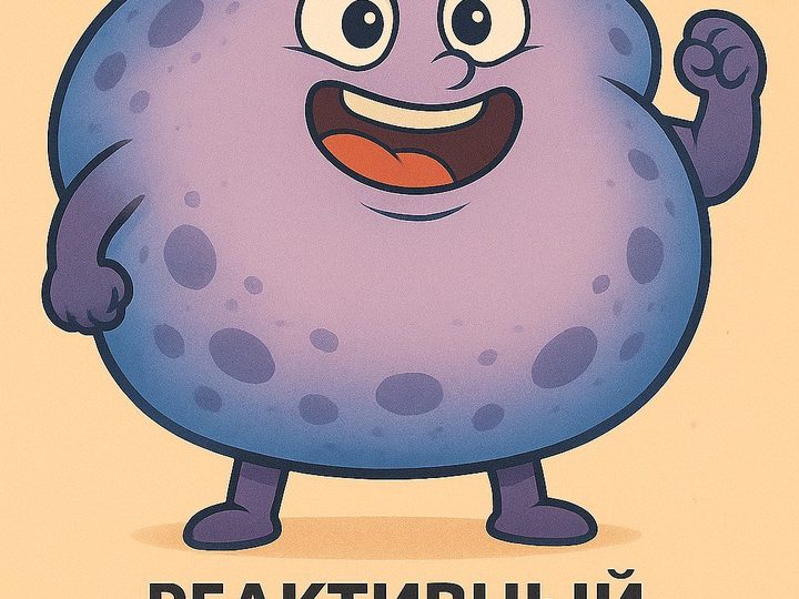 Иллюстрация: реактивный лимфоцит с широкой цитоплазмой