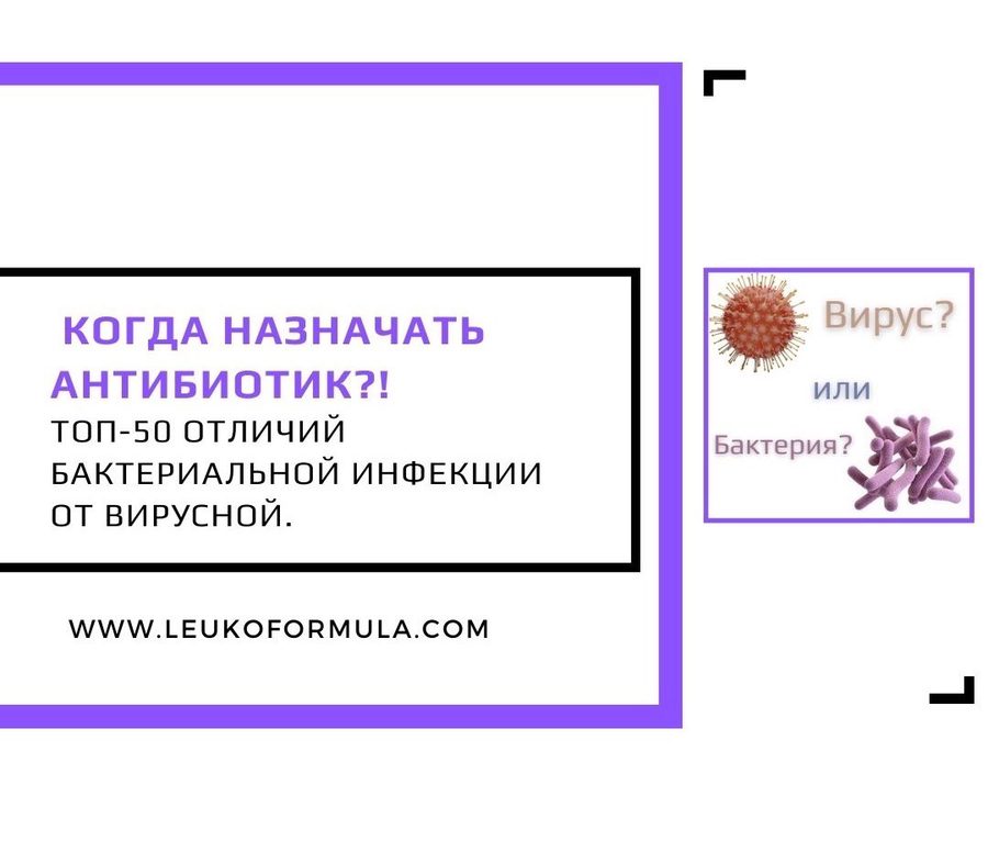 Когда назначать антибиотик? Топ-50 отличий бактериальной инфекции от вирусной